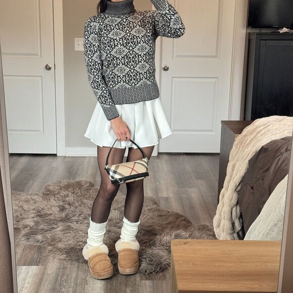 Talbots Petites Nordic Turtleneck Sweater Black White Winter Knit Cottagecore - Picture 3 of 9